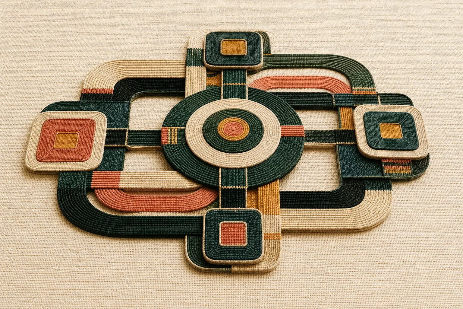 Composición abstracta de fibras entrelazadas que representa conocimiento y comunidad