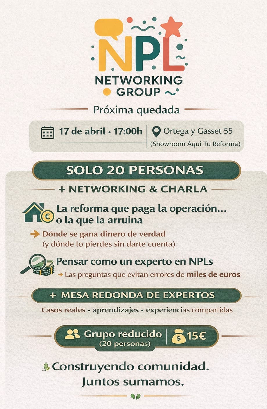 Convocatoria del encuentro presencial celebrado el 17 de abril de 2026